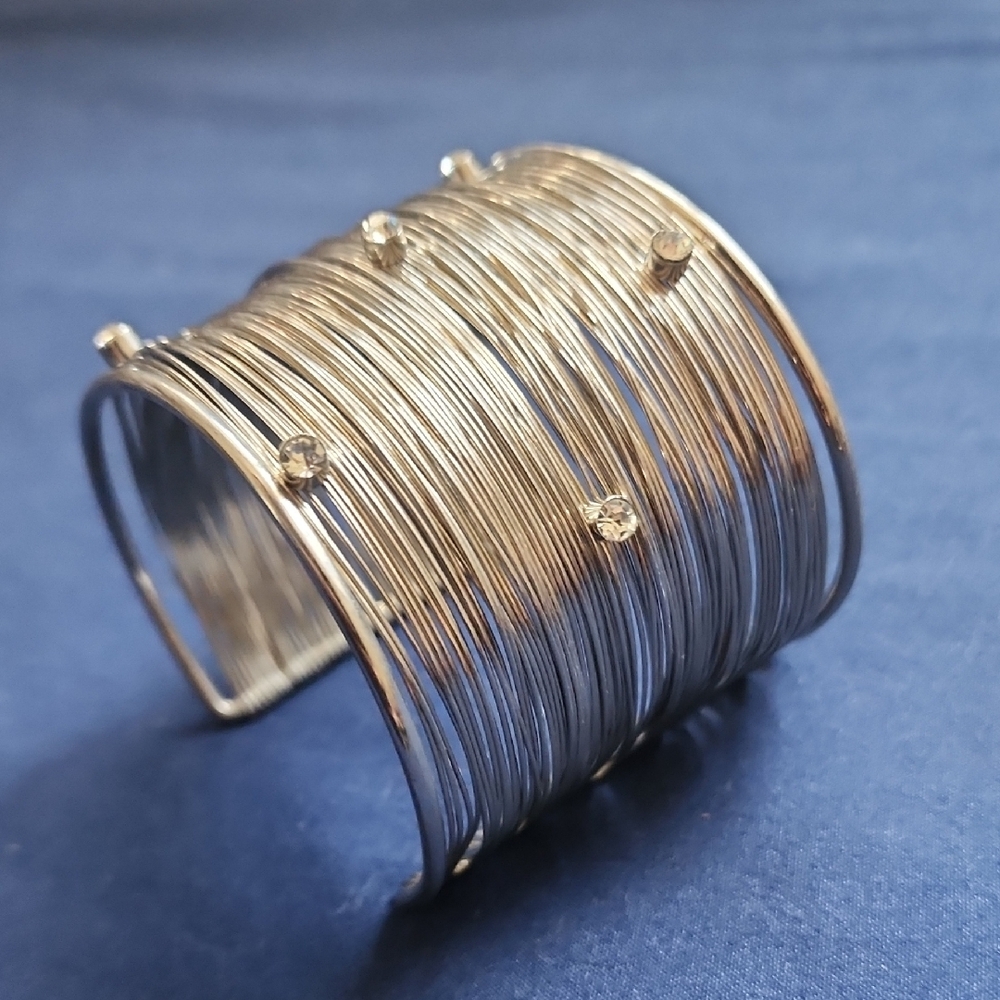 Elegant Silver Wire Cuff Bracelet
